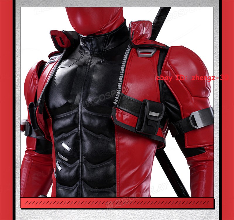 Marvel Rivals Deadpool Jumpsuit Full Set Cosplay Costume Halloween Helmet Shoe