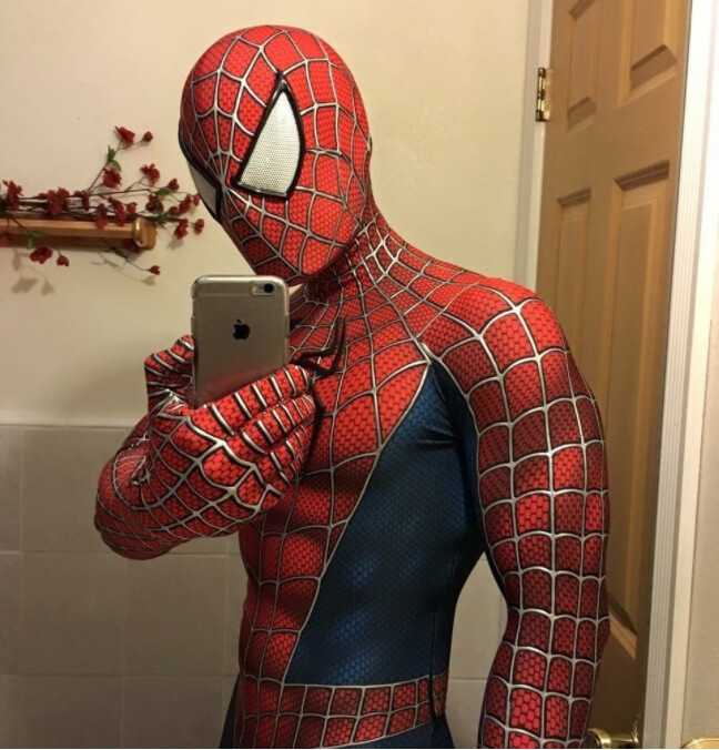 Halloween Classic Raimi Spiderman Cosplay Jumpsuit Zentai Suit Costume Bodysuit
