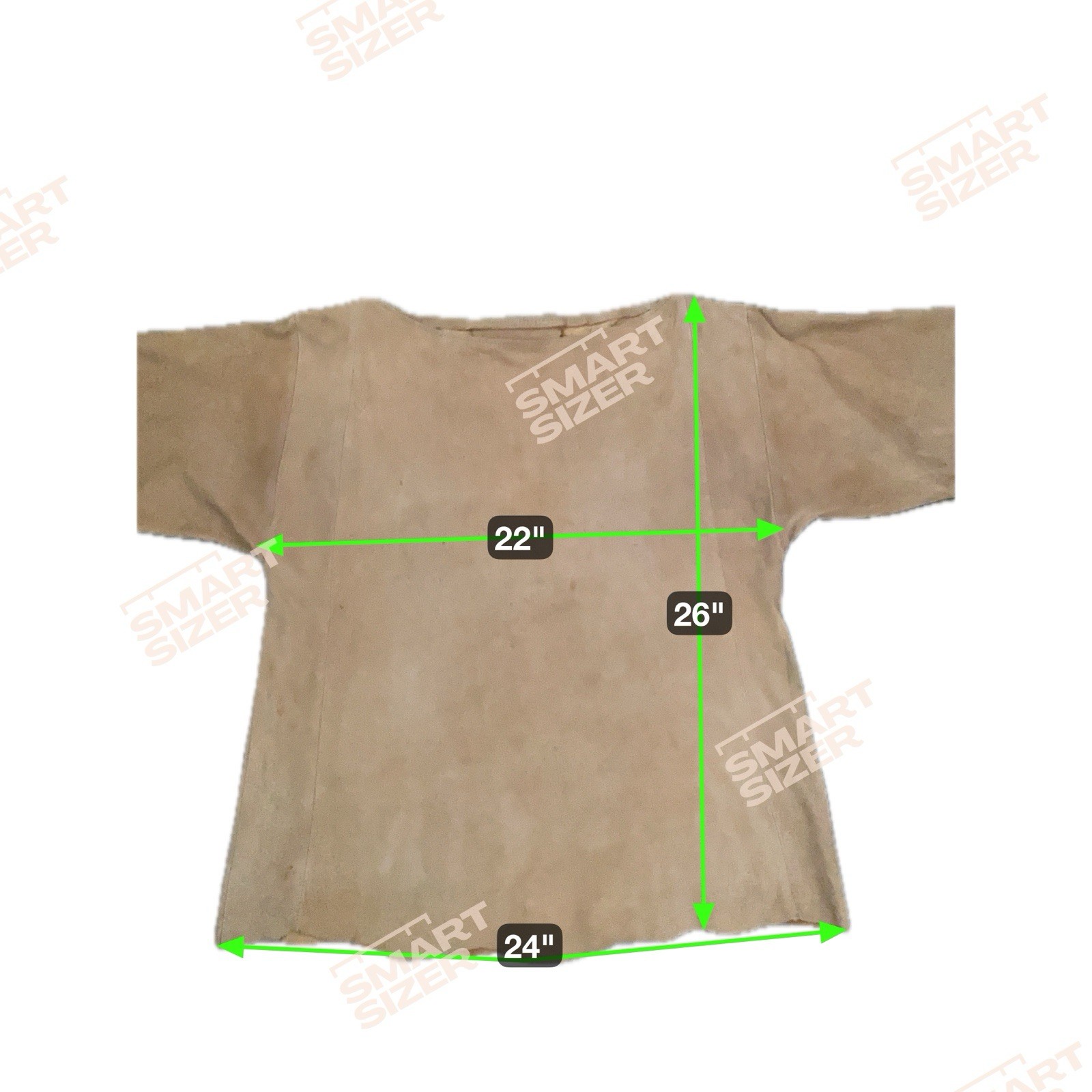 Vintage Unique Mens S/M Tan Suede Renaissance Pirate Boatneck SS Shirt Handmade