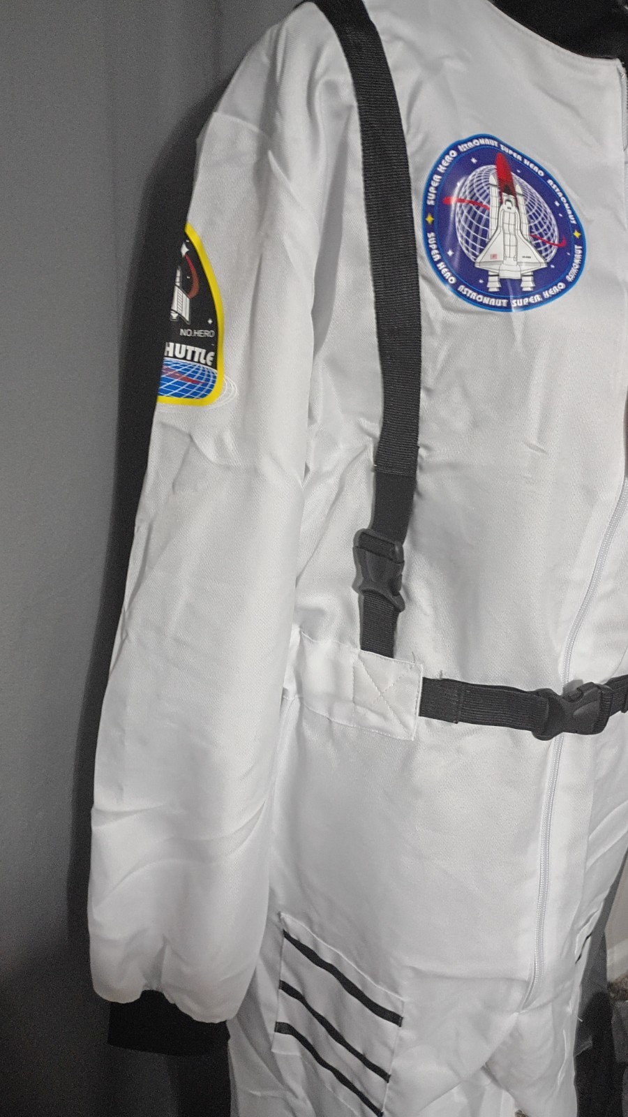 Fashion Costumes Astronaut Zip-Up Belted Jumpsuit Costume White/Black Adult XL
