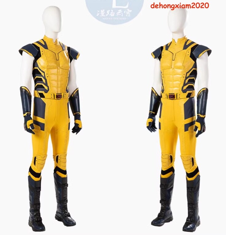 New 2024 Deadpool & Wolverine Jumpsuit Outfit Cosplay Halloween Costume Full Set