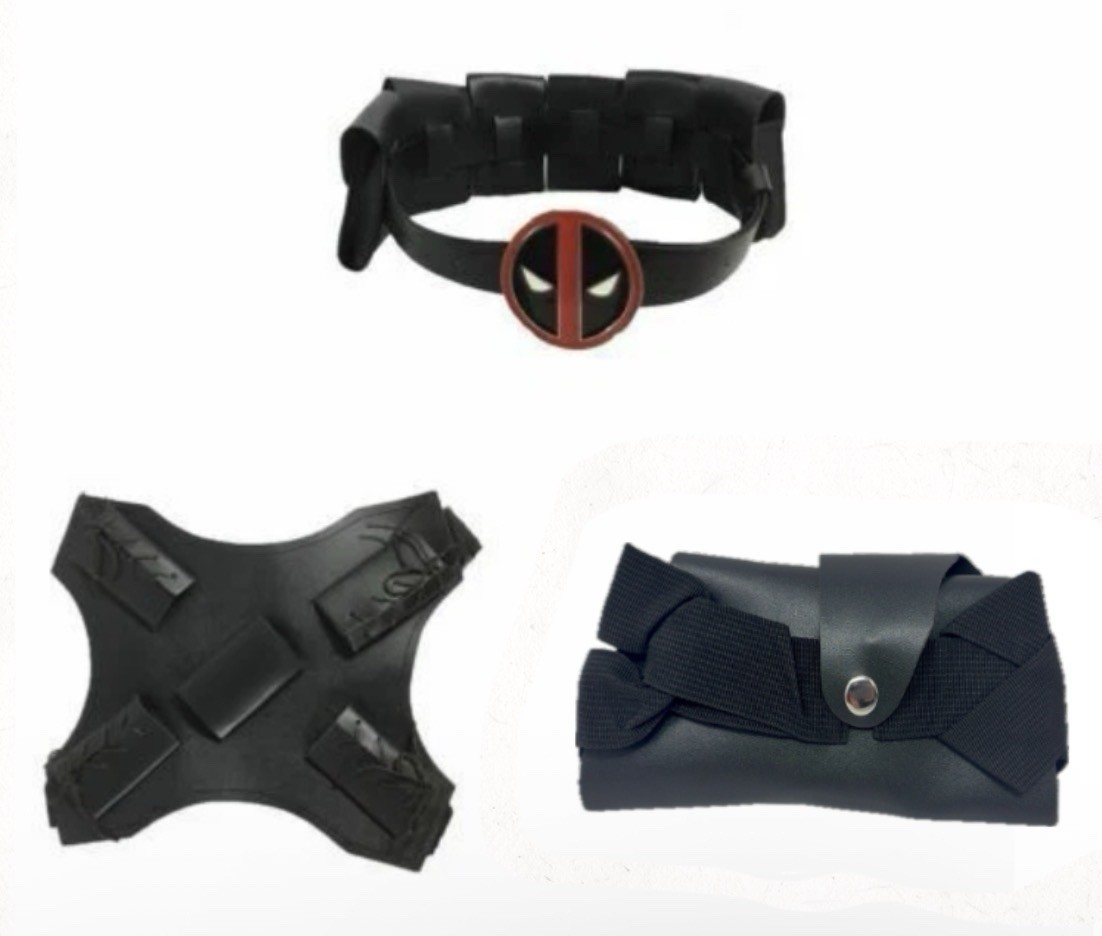 5pc Deadpool Wade Wilson Size Large Cosplay Costume & Accessories Halloween&More