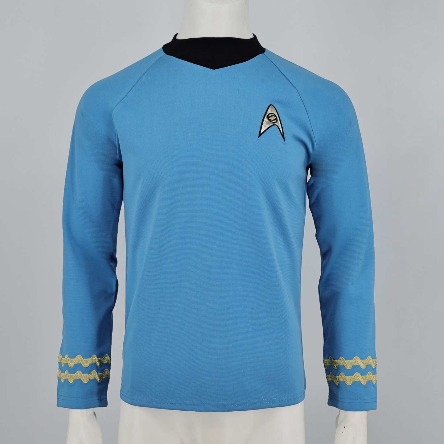 Cosplay TOS Captain Kirk Gold Shirts Spock Blue Uniforms Red Starfleet Tops Mens