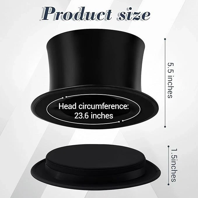 Magician Collapsible Top Hat Costume Black Top Magic Folding Hat for Men Wome…