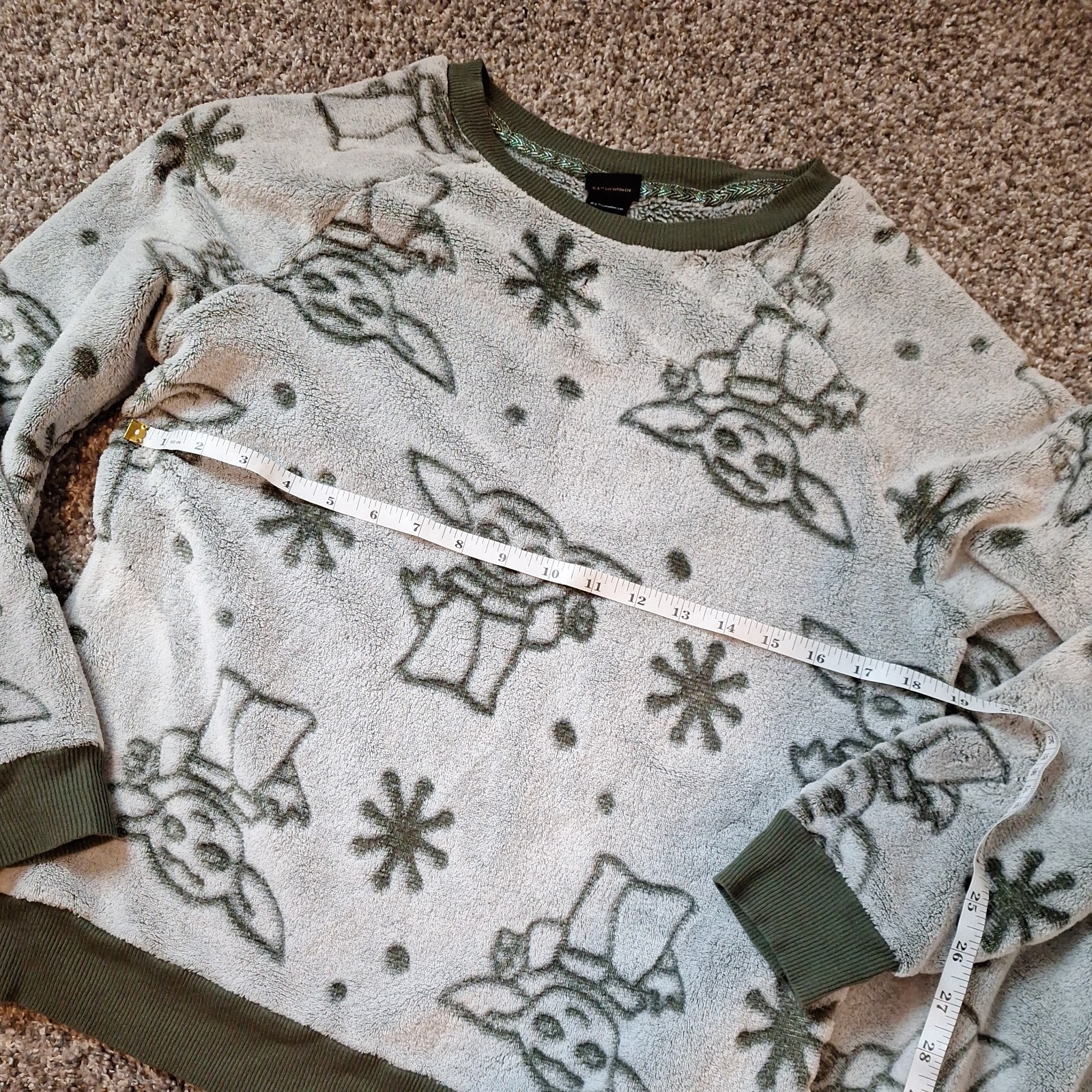 Star Wars Mandalorian Sz Medium Green Fleece 2 Piece Pajama Set Cozy
