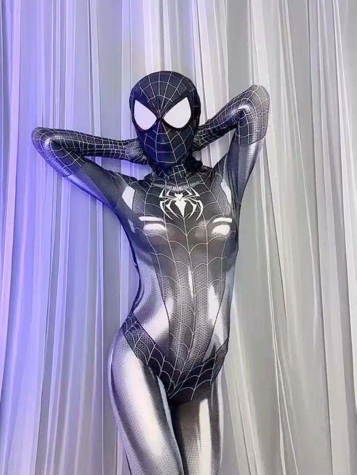 Spider-Woman Jumpsuit Cosplay Costume Spiderman Tights bodysuit Dress Party*