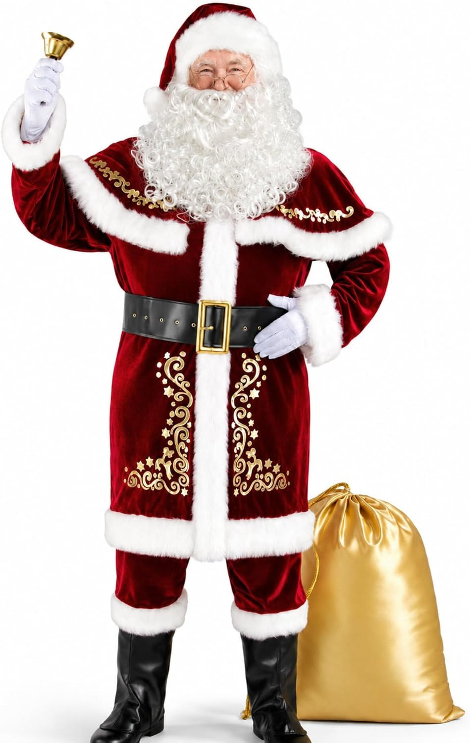 Santa Christmas Suit Authentic Deluxe Plush Velvet Professional costume 12 pcs