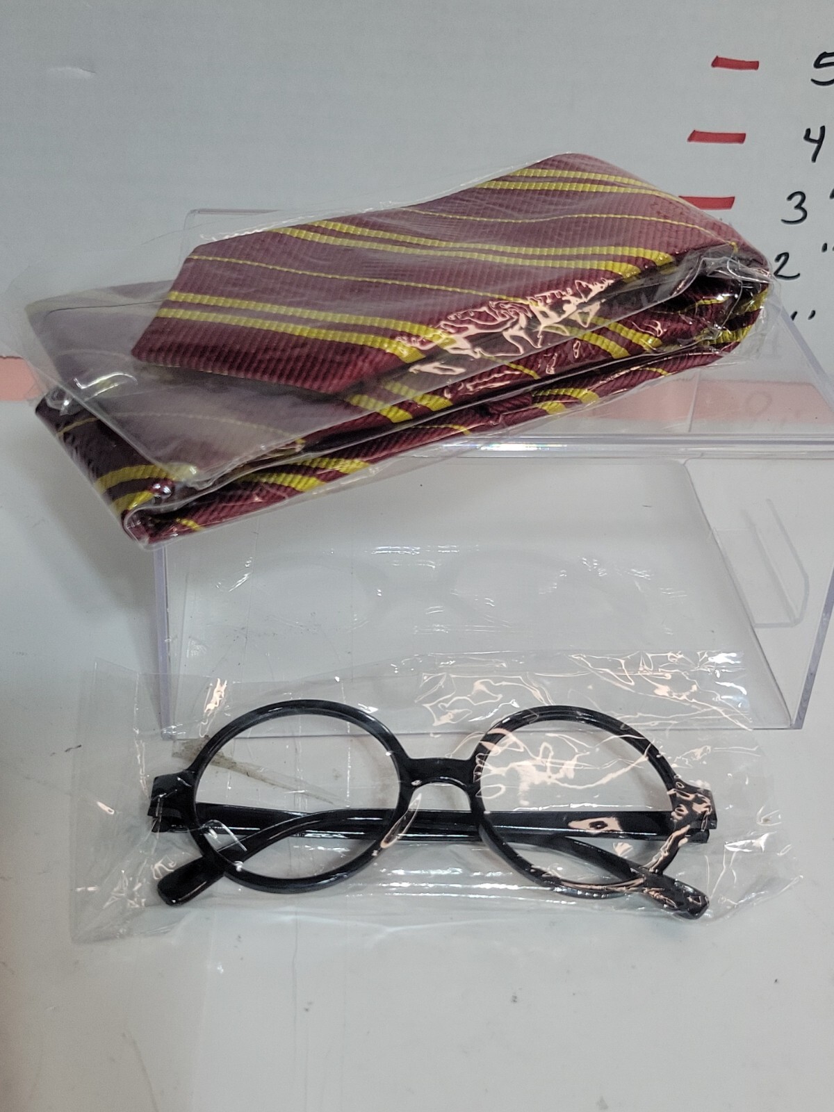 Harry Potter Theme Skeleteen Wizard Nerd Glasses & Tie Dress Up or Halloween