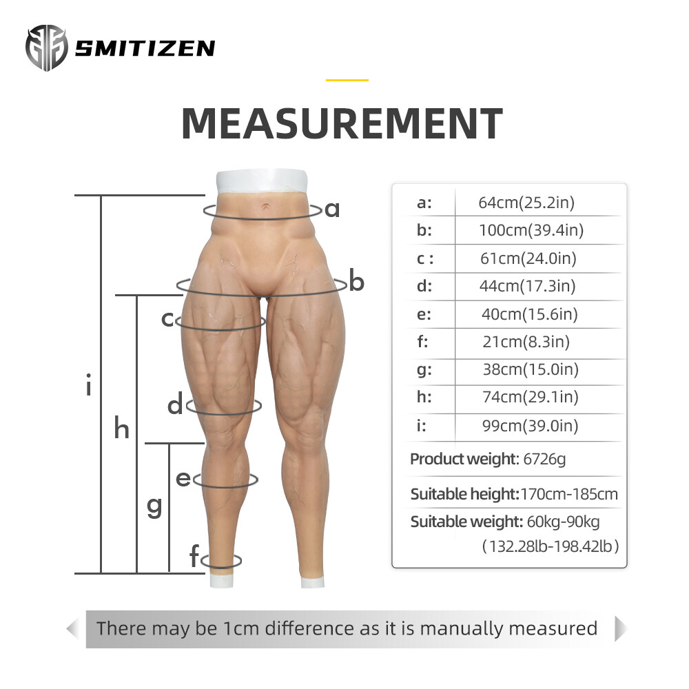 SMITIZEN Silicone Men Fake Realistic Strong Muscle Leg Pants For Cosplay Prop