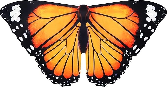 Monarch Butterfly-Wings Kids Girls Princess Dress-Up Fairy Costume Orange Black
