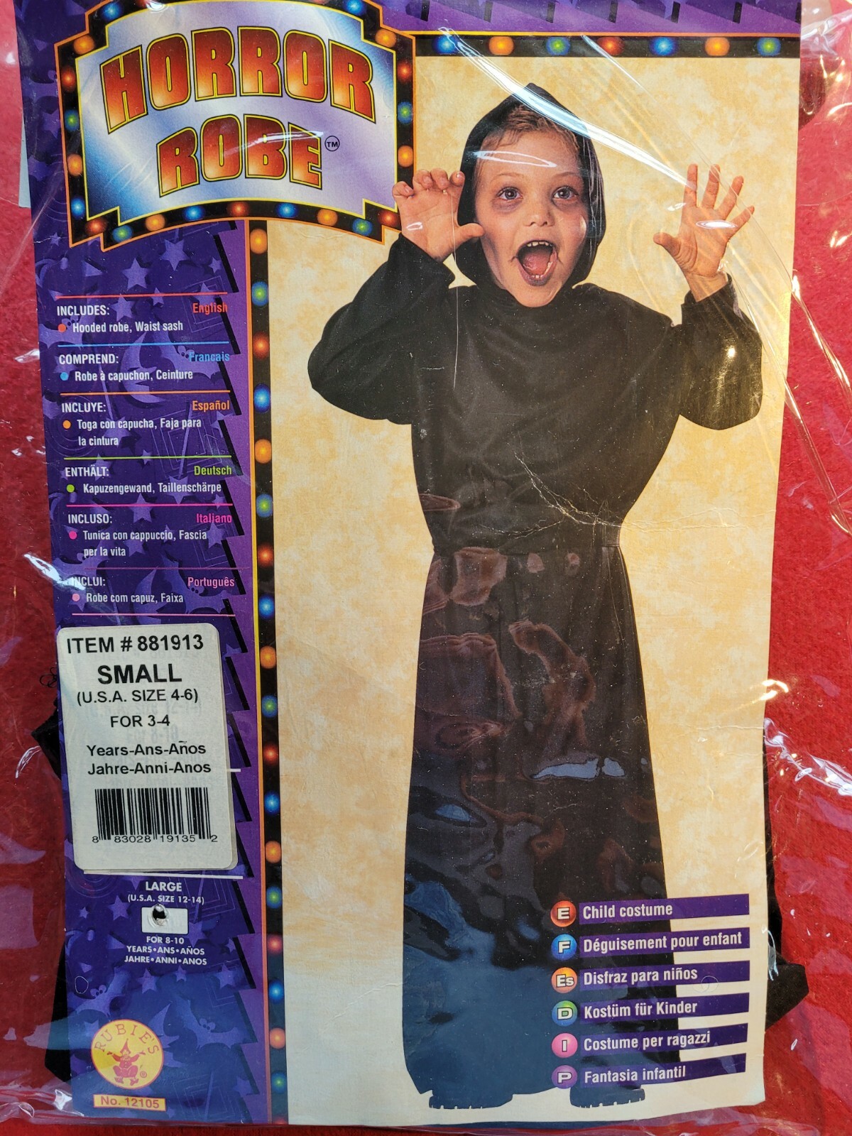 Children’s Halloween Horror Robe Size 3-4 Years
