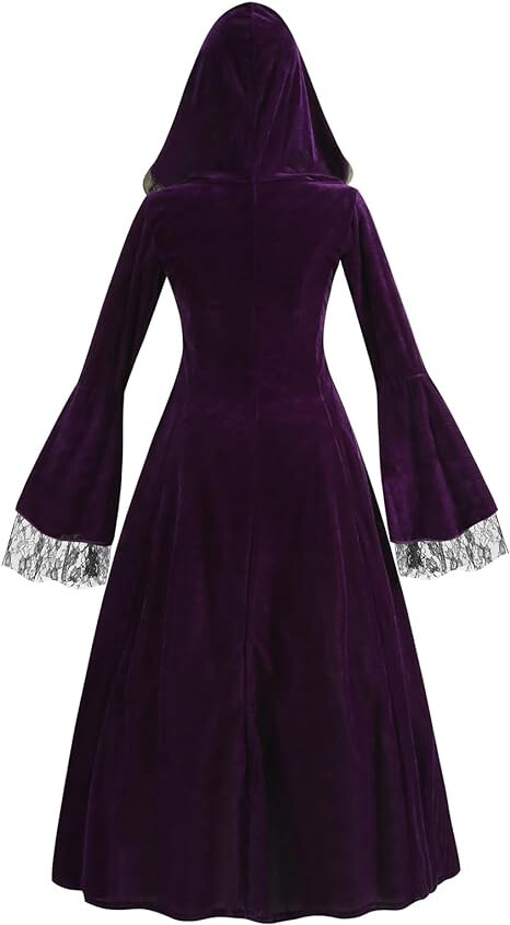 Fashion Women Cosplay Hoodie Medieval Gothic Witch Wizard Halloween Costume