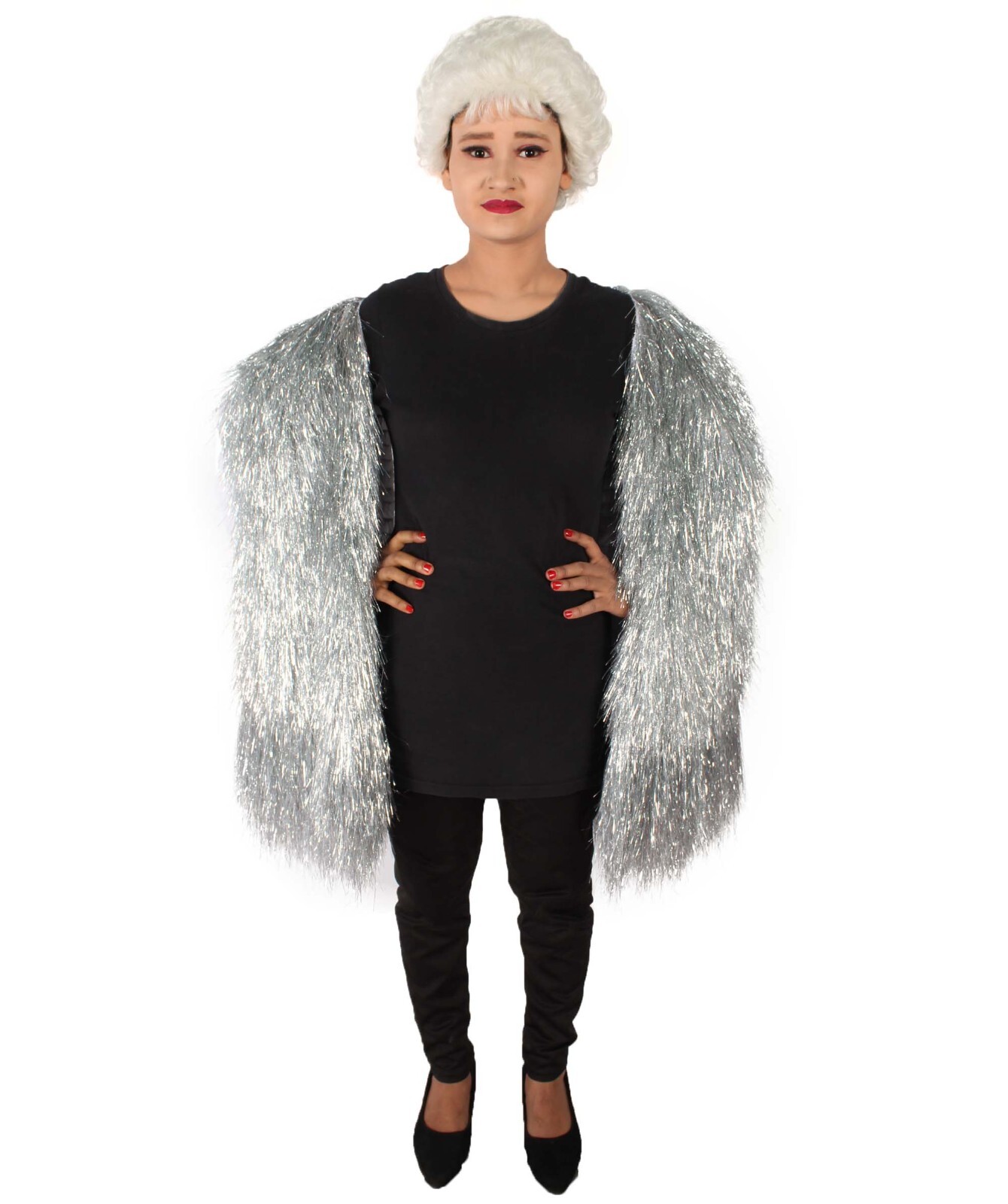 HPO Adult Unisex Silver Holographic Tinsel Party Costume PZC-0023
