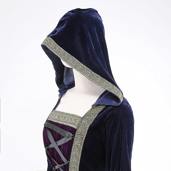 Fashion Women Cosplay Hoodie Medieval Gothic Witch Wizard Halloween Costume
