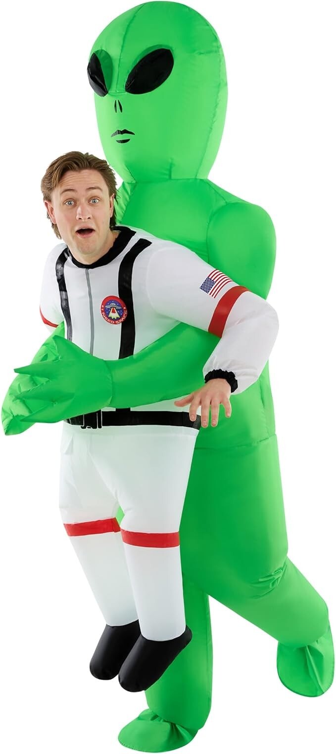 Inflatable Astronaut Alien Costume Adult Kidnap Abduction Blow Up Suit Halloween