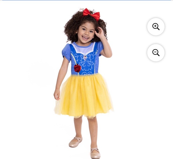 Disney Princess Blue & Yellow Sequence Apple Girls Snow White Cosplay Dress