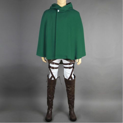 Attack on Titan Anime Shingeki no Kyojin Cloak Cape Cosplay Halloween Size XXL