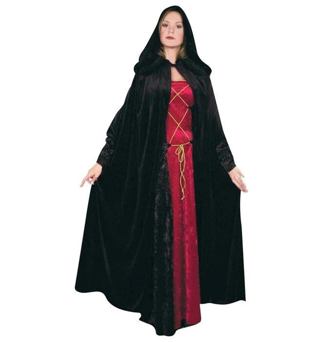 CHARADES BLACK PANNE VELVET CLOAK ADULT UNISEX HALLOWEEN COSTUME ACCESSORY 01005