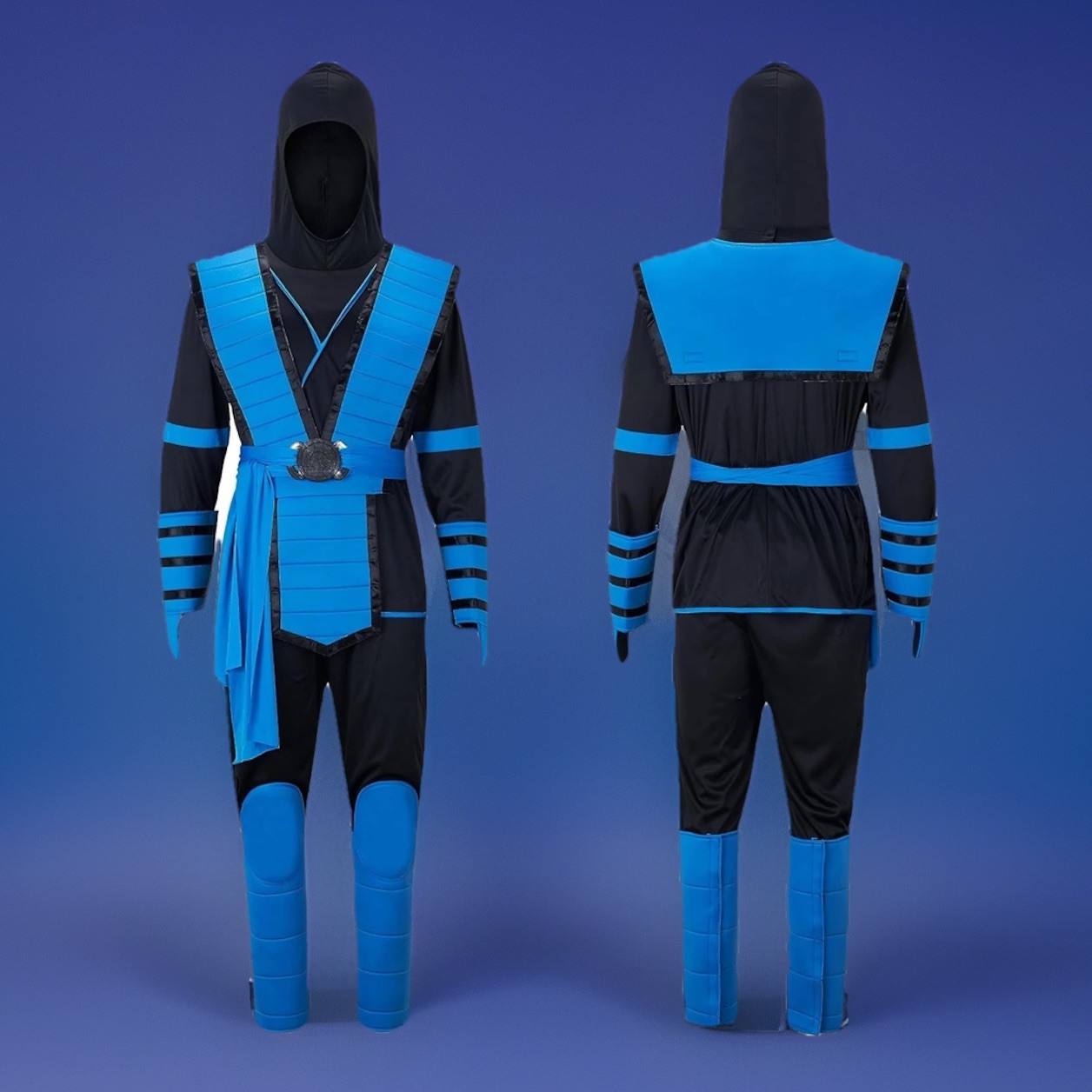 NEW Medium Men Blue Ninja Costume Adult Halloween Cosplay Sub Zero Mortal Kombat
