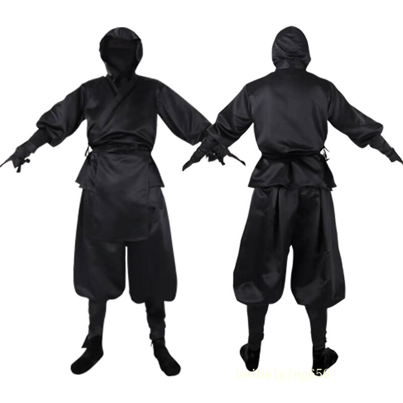 Black Ninja Cosplay Costume Halloween Performance Outfit Assassin Night Clothes