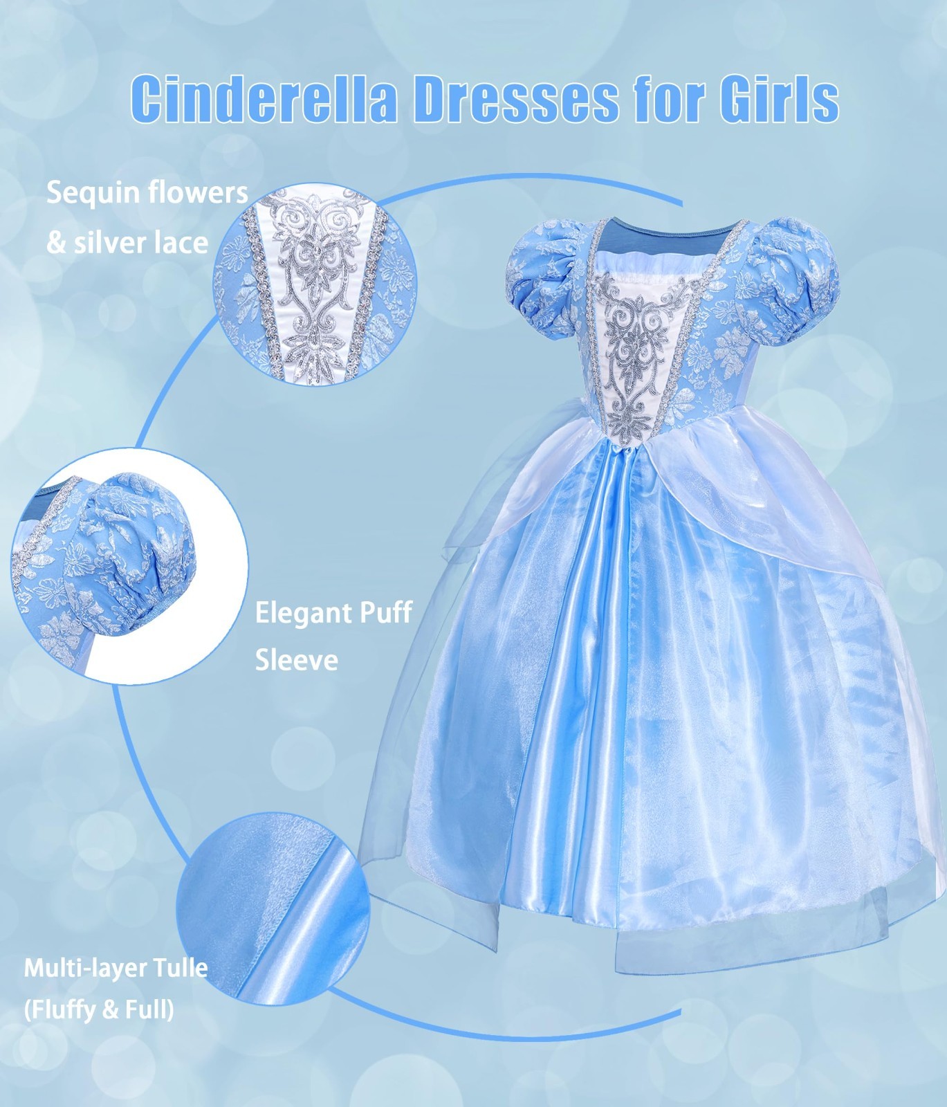 Fairy Halloween Costume for Girls – Tinkerbell Dress Up, Birthday Party Dress wi