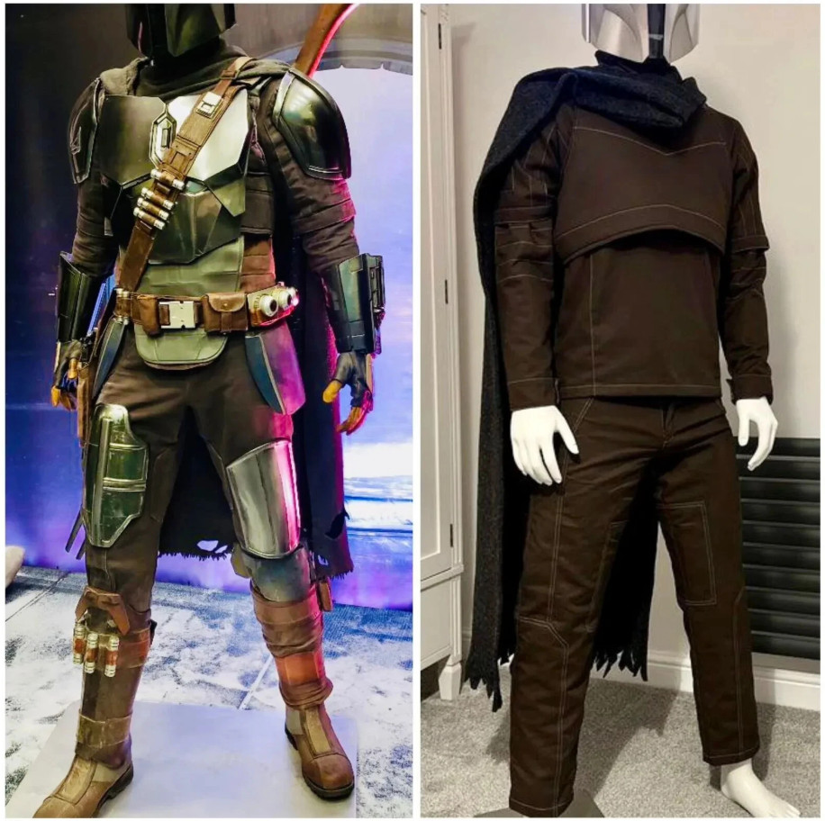 Mandalorian Flight Suit Flak Vest & Wool Cape Set Din Djarin Cosplay