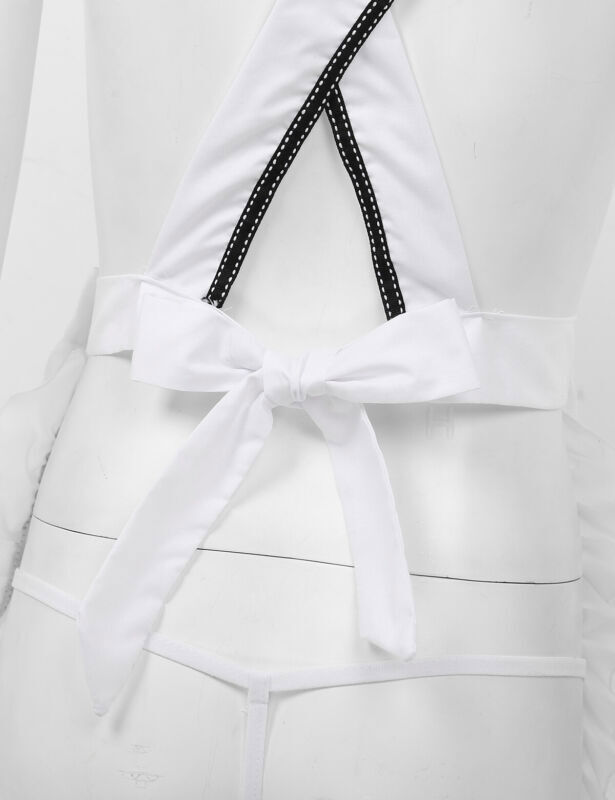 Sexy Women’s Lingerie Maid Ruffle Apron Babydoll Dress Cosplay Costume Outfit