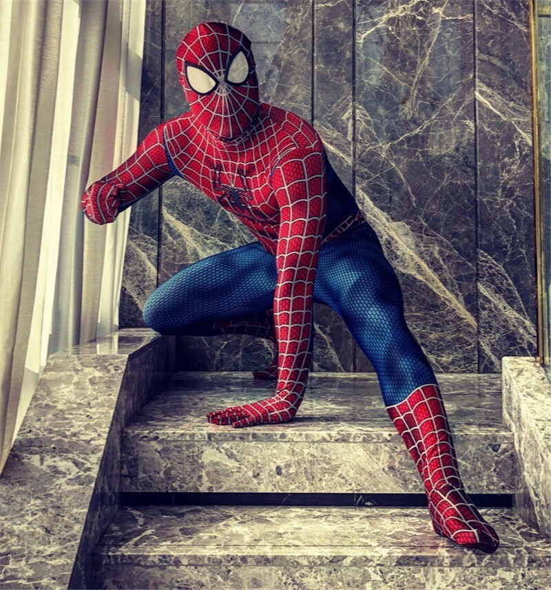 Classic Raimi Spider-Man Cosplay Costumes Spiderman 3D Zentai Halloween Adult