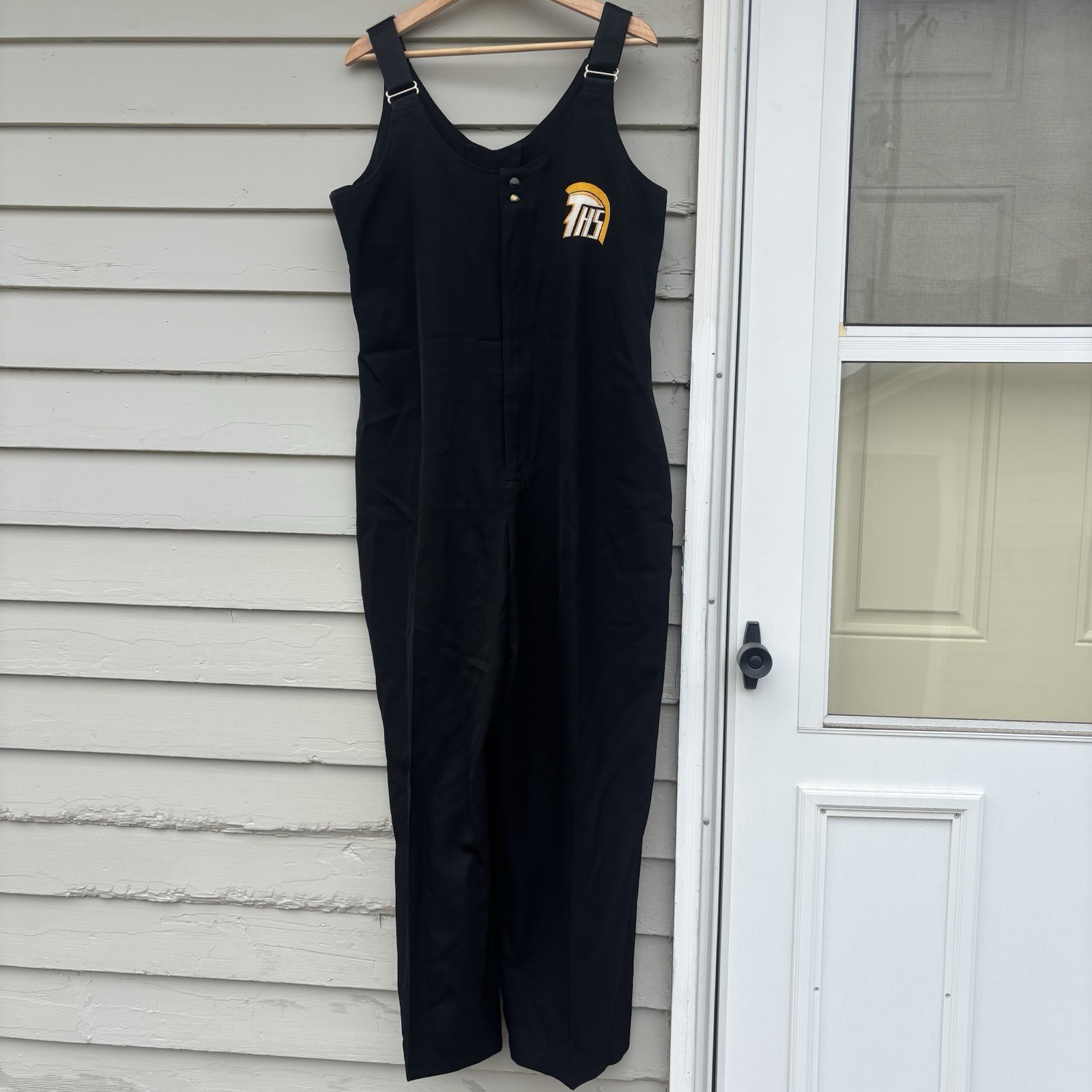 LOT OF 33 Marching Band Uniform Black Overalls Bibbers Costume Trojan Logo READ