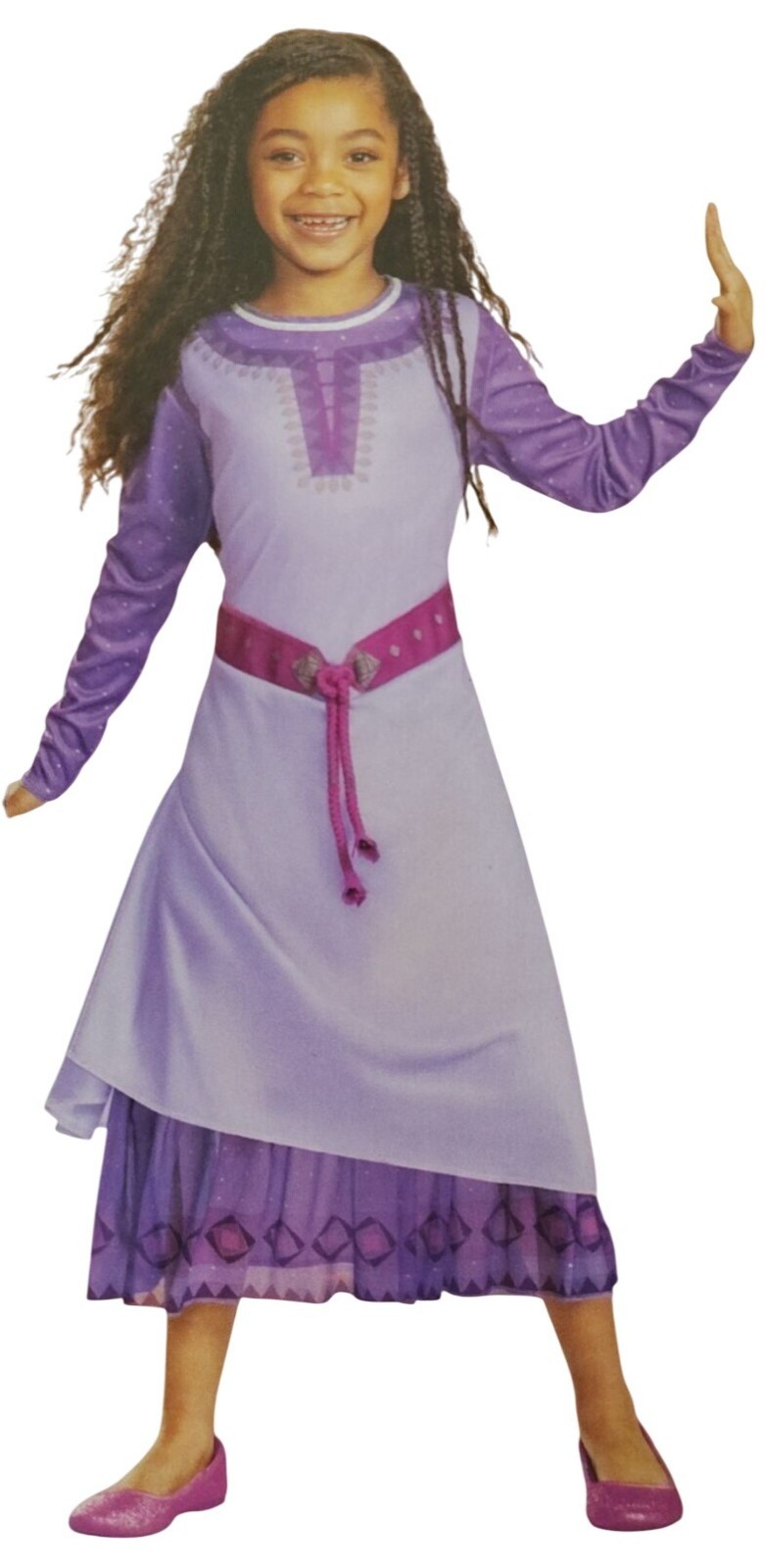Disney Girls S 6/6X Wish Asha Purple Long Sleeve Dress Halloween Costume