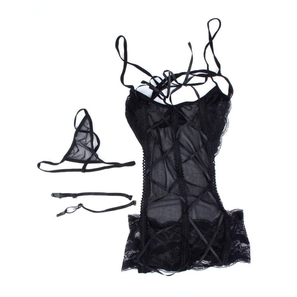 Sexy Lingerie Lace Underwear Women’s One Piece Dress Babydoll Sleepwear G-string