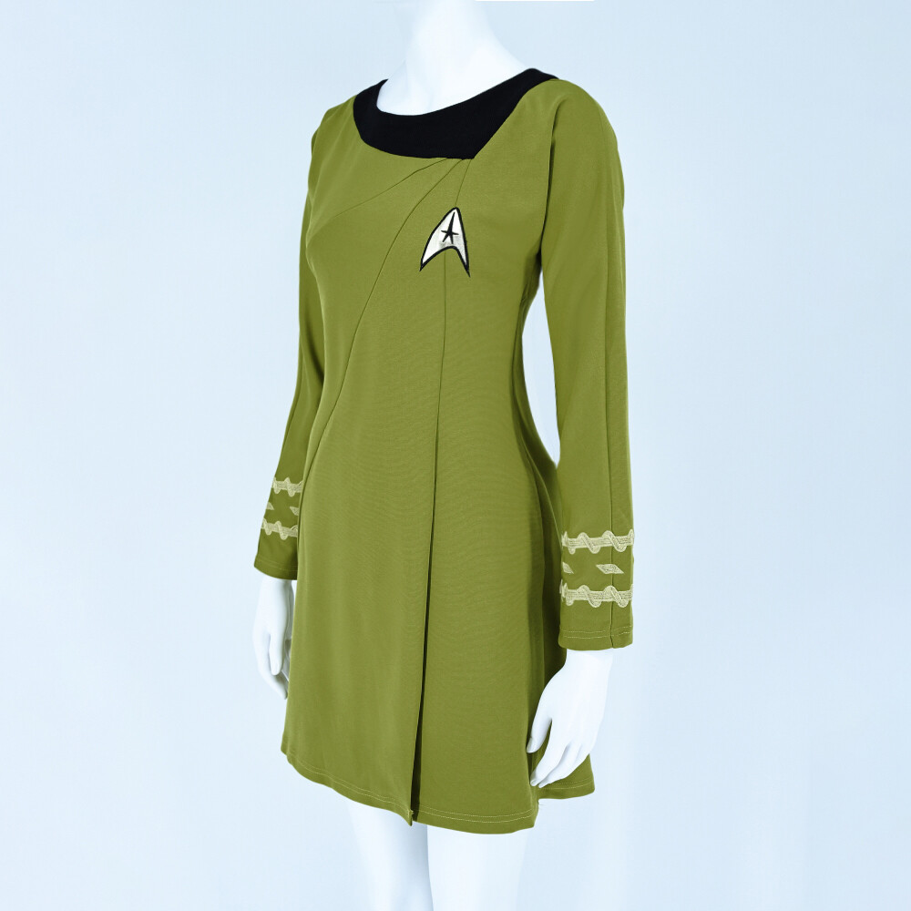 Cosplay TOS Female Duty Uniforms The Original Series Blue Gold Red Dress Costume
