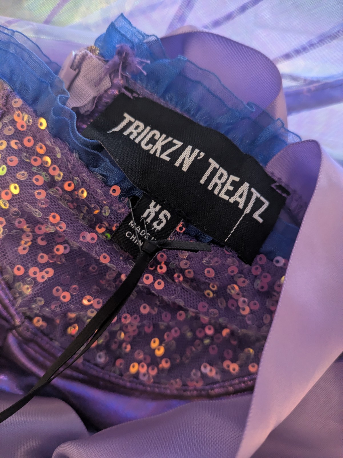 NWT XS DOLLS KILL Trickz N Treatz Cyber Fairy Costume Set Purple