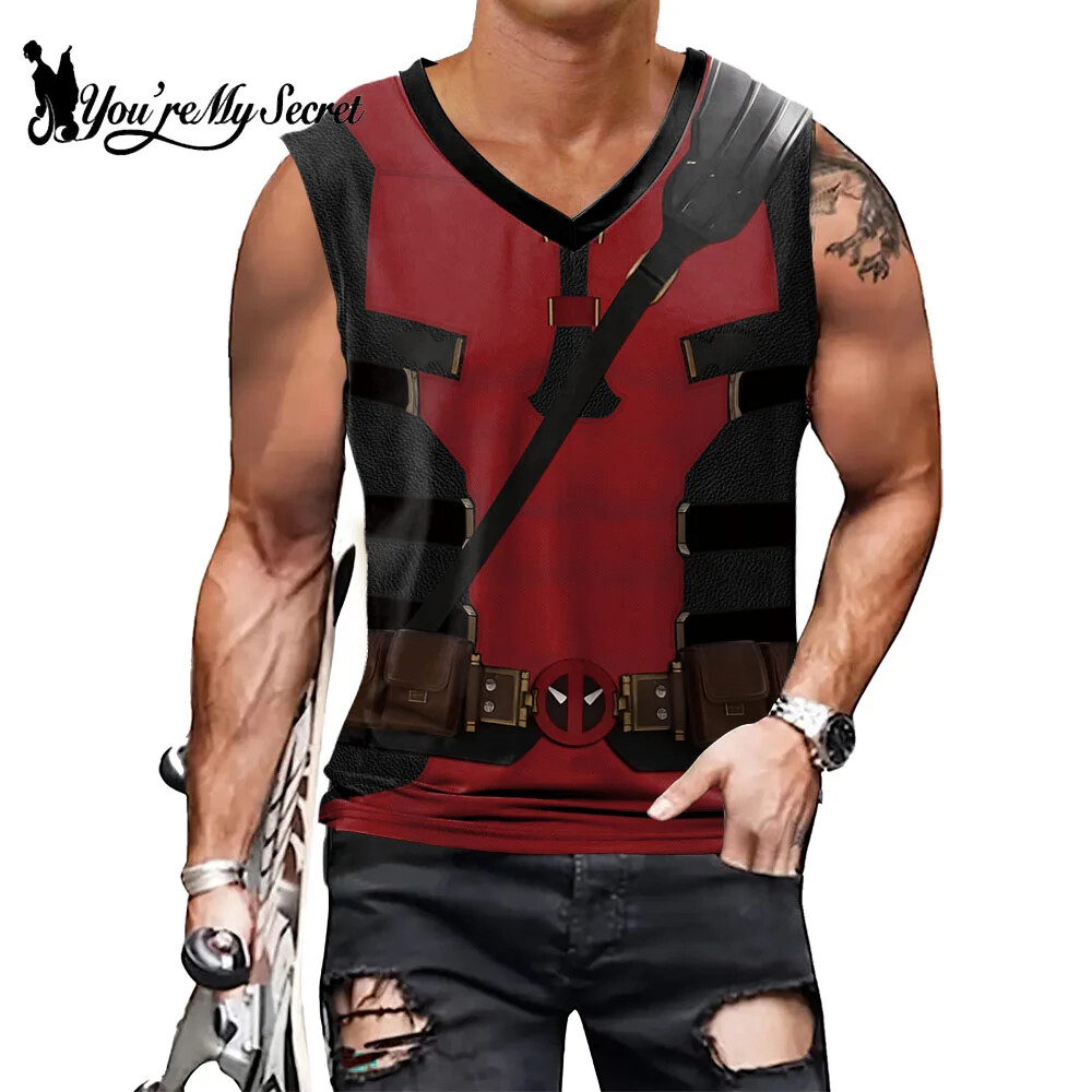 Deadpool Cosplay Wolverine Cosplay Superhero Printed Vest