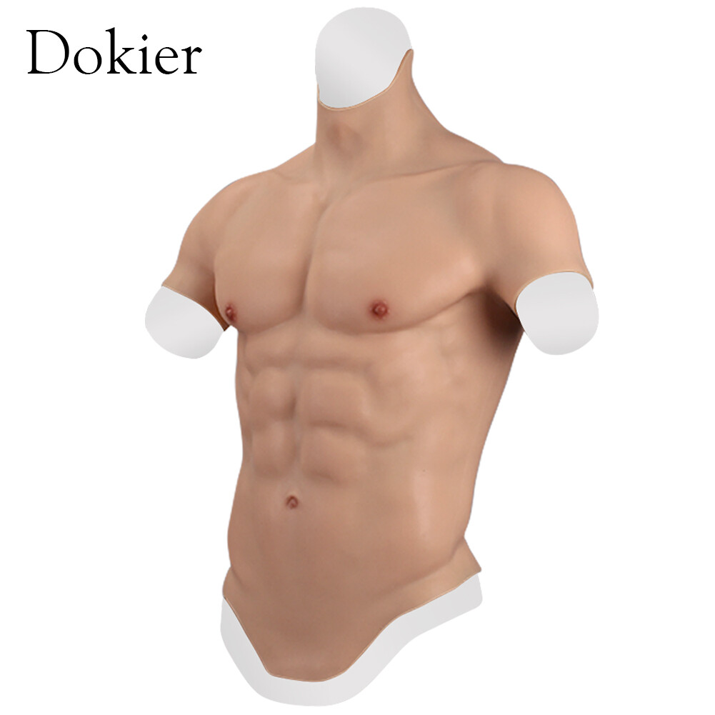 Dokier Realistic Silicone Fake Male Chest Abdominal Muscle Simulation Vest Suit