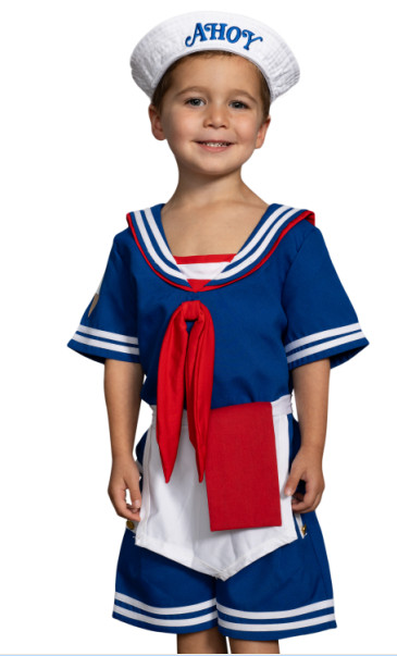 Boys Sailor Scoops Ahoy Ice Cream Shop Kids Costume Set Halloween Party Cosplay
