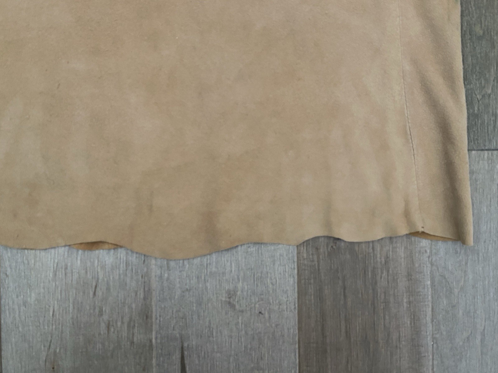 Vintage Unique Mens S/M Tan Suede Renaissance Pirate Boatneck SS Shirt Handmade