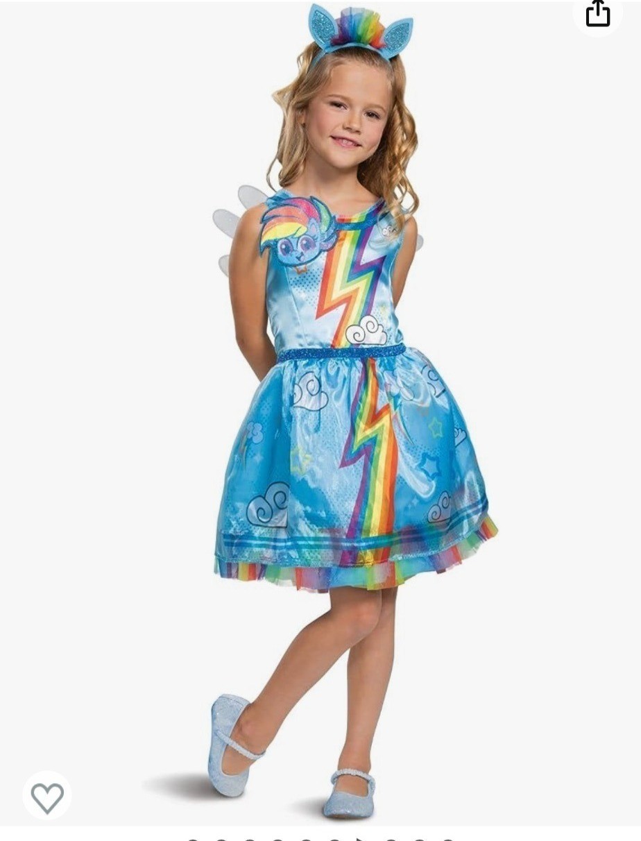 My Little Pony Rainbow Dash Costume Girls Size Medium (8-10) Halloween, Dress Up