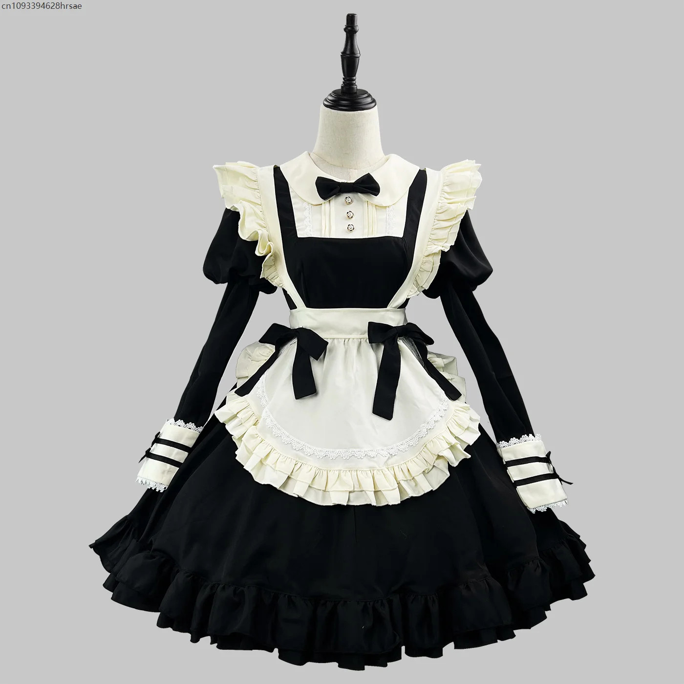 Sweet Princess Role Japanese Style Black Classical Lolita With Apron Dress Party
