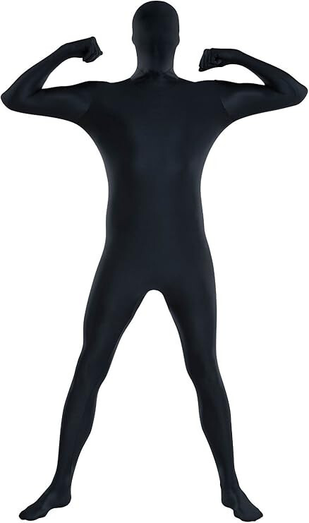 Full Body Black Partysuit Adult Halloween Costume Bodysuit