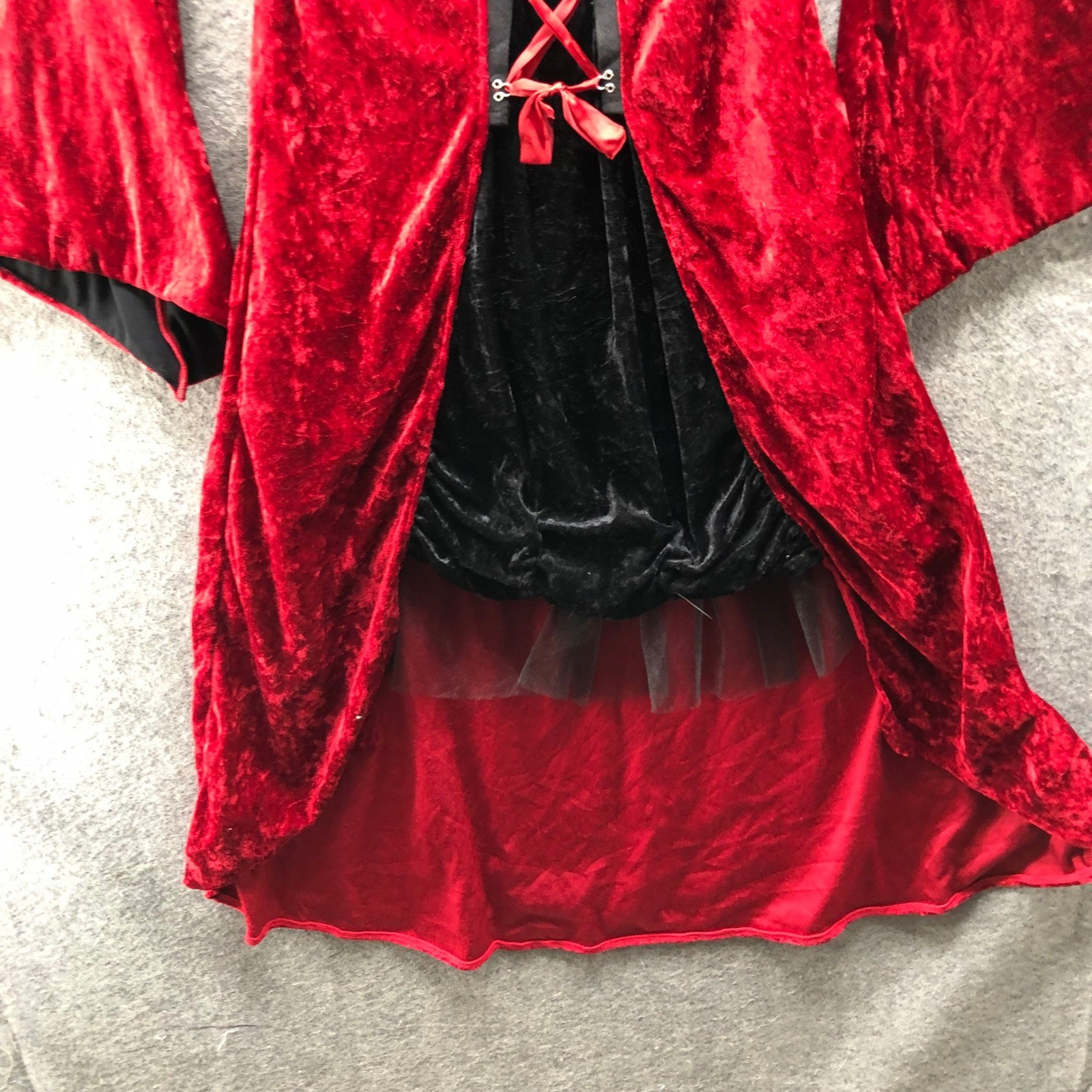 Gothic Vampire Velvet Costume Dress Lace Up Corset Medieval Goth One Size (S-M)