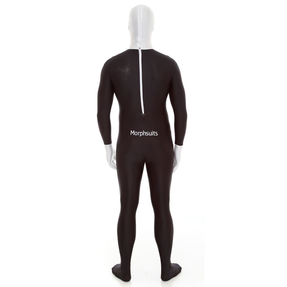 Adult Slenderman Morphsuit Men`s Women`s Suit Halloween Bodysuit Costume M – XXL