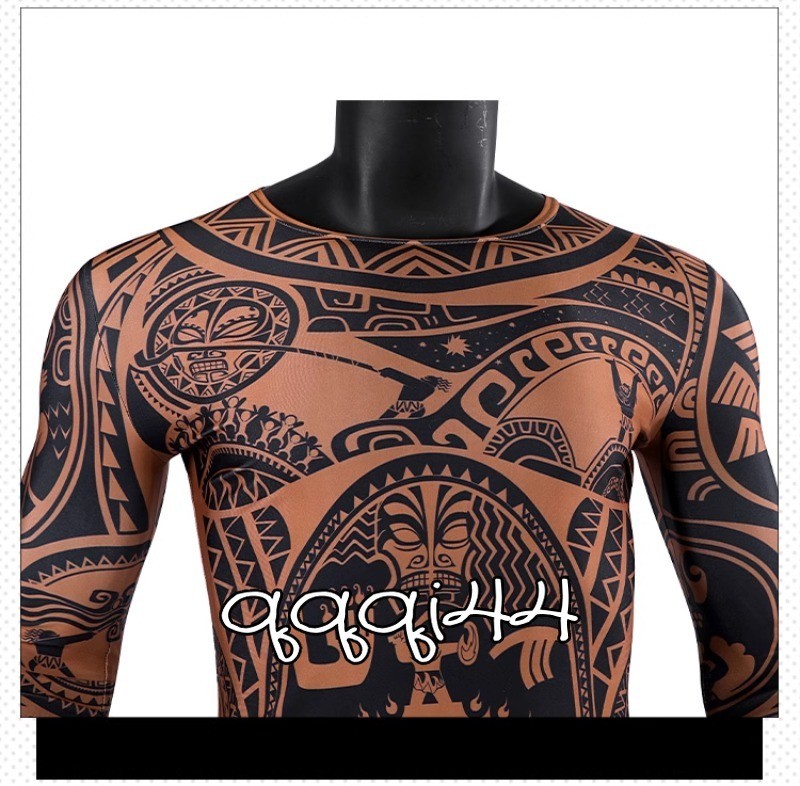 Moana Maui Cosplay Bodysuit Printing Leotard Full Costume Accessory Suit Gifts