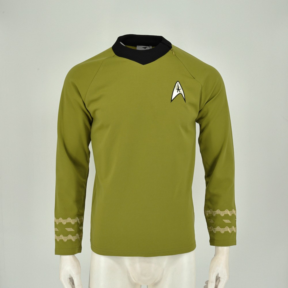 Cosplay TOS Captain Kirk Gold Shirts Spock Blue Costumes Red Starfleet Uniforms