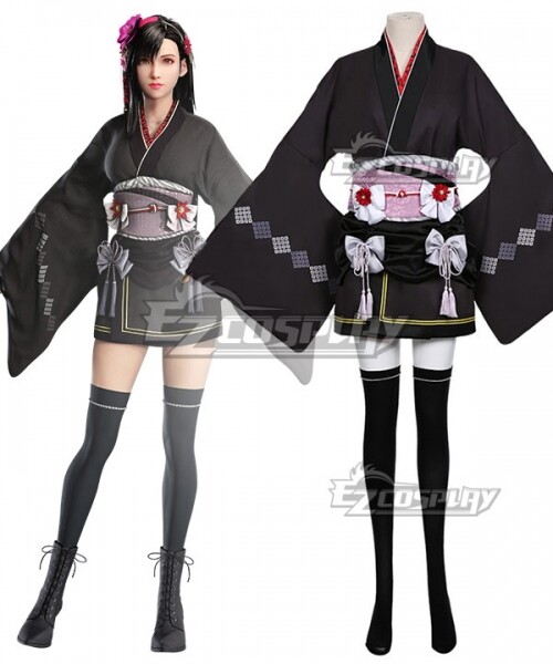 Final Fantasy VII Remake Tifa Lockhart Exotic Kimono Dress Cosplay Costume E001
