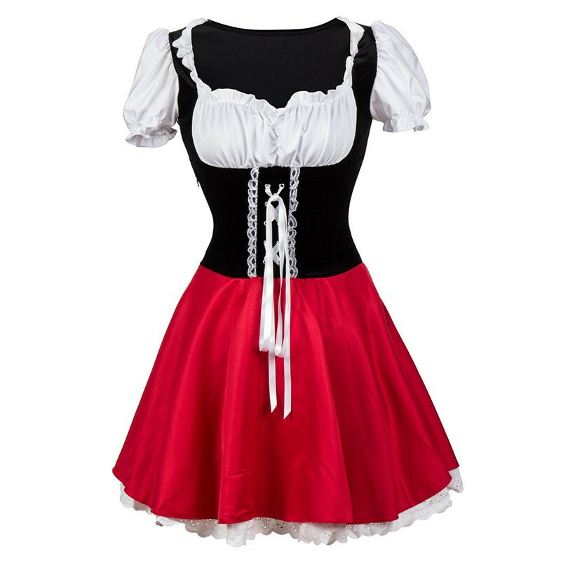Sexy Little Red Riding Hood Costume Adult Women Halloween Fancy Dress S-6XL