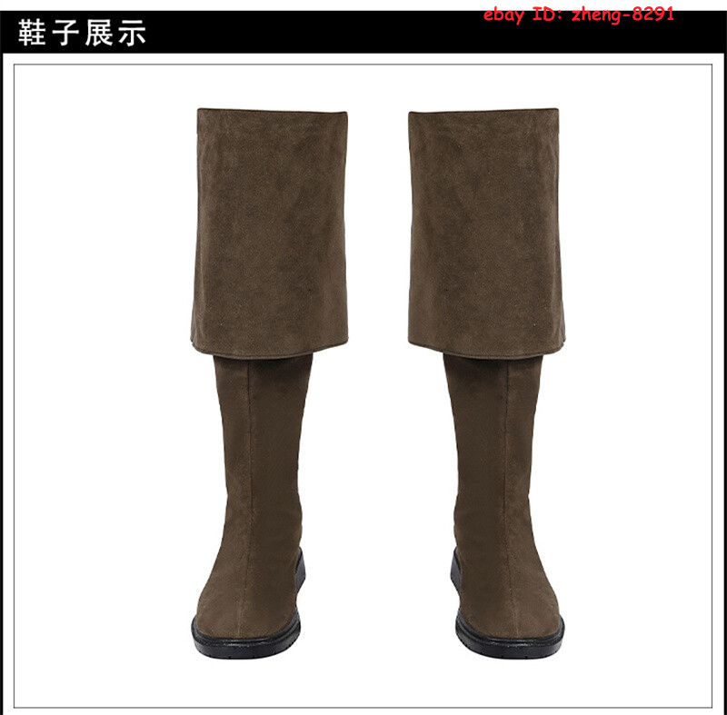 Pirates of the Caribbean Jack Sparrow Cosplay Costume Outfit Halloween Suit Shoe