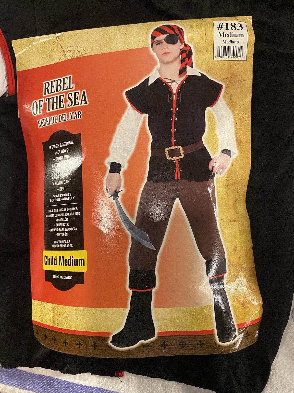 Rebel Of The Sea Pirates Costume Child’s Medium Size 8-10