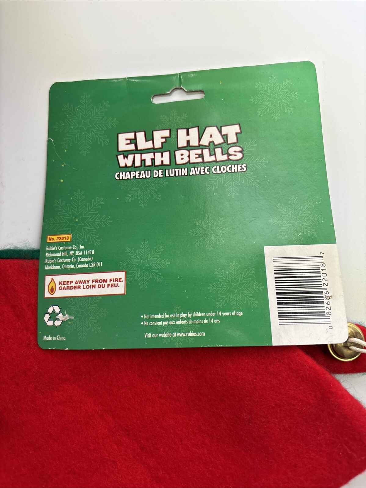 NWT Rubie’s Elf Tunic Adult One Size Fits All 2 Piece Plus Xmas Elf Hat W/ Bells