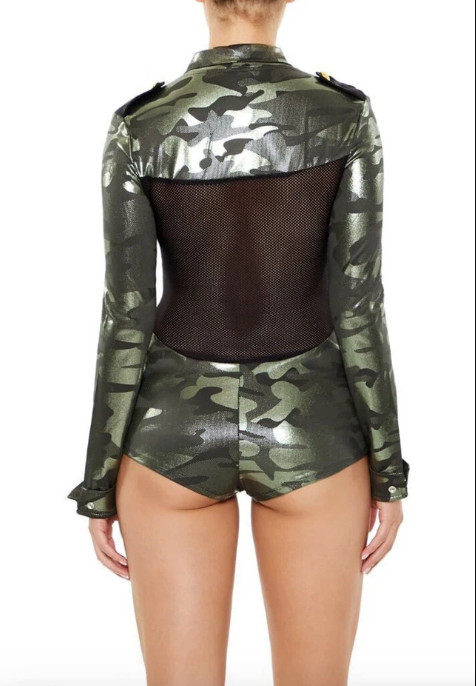 Forplay Army Cadet Military Costume Camo Sexy NWT Size S/M Womens